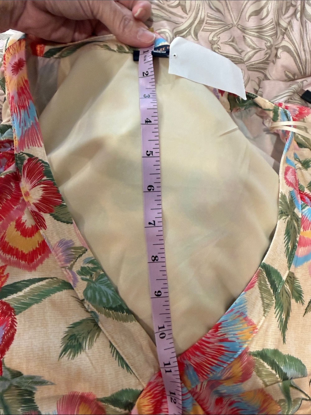 Skies Are Blue Floral Cream Maxi Dress with Pink & Green Blooms - Picture 7 of 9